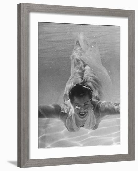 Terrestrial Esther Williams, Looking over Model's of the Year's Cole of California Bathing Suits-Ed Clark-Framed Premium Photographic Print