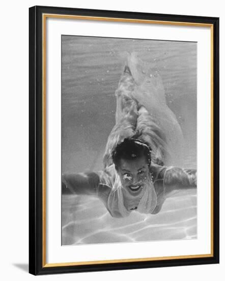 Terrestrial Esther Williams, Looking over Model's of the Year's Cole of California Bathing Suits-Ed Clark-Framed Premium Photographic Print