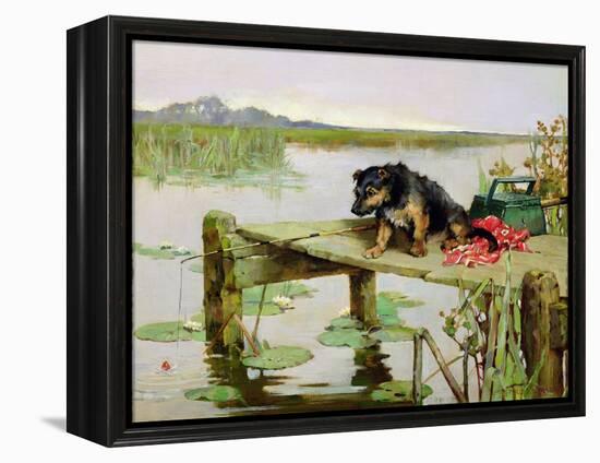 Terrier - Fishing, C.1890-Philip Eustace Stretton-Framed Premier Image Canvas