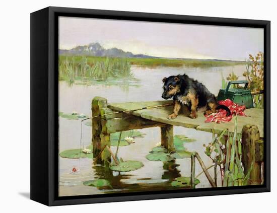 Terrier - Fishing, C.1890-Philip Eustace Stretton-Framed Premier Image Canvas