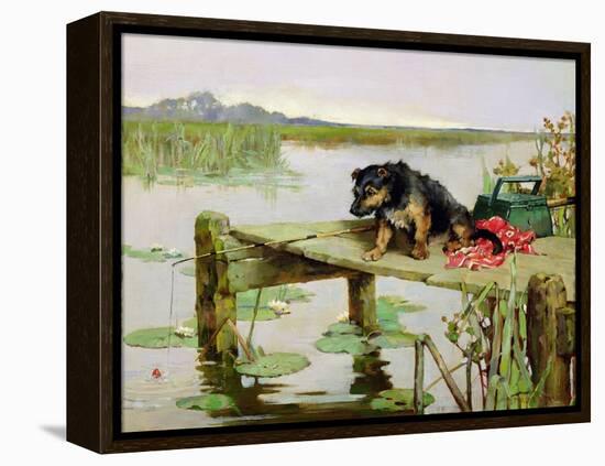 Terrier - Fishing, C.1890-Philip Eustace Stretton-Framed Premier Image Canvas