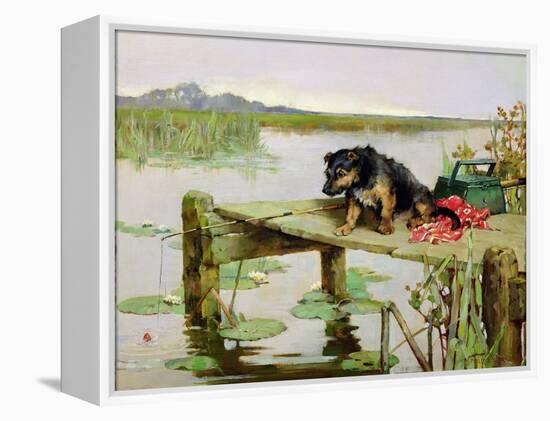 Terrier - Fishing, C.1890-Philip Eustace Stretton-Framed Premier Image Canvas