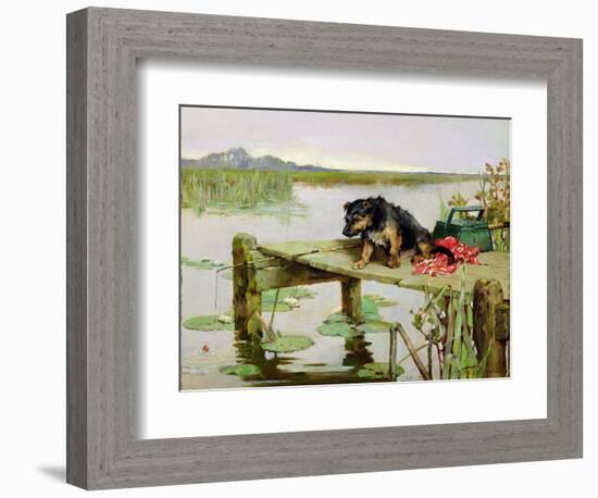 Terrier - Fishing, C.1890-Philip Eustace Stretton-Framed Giclee Print