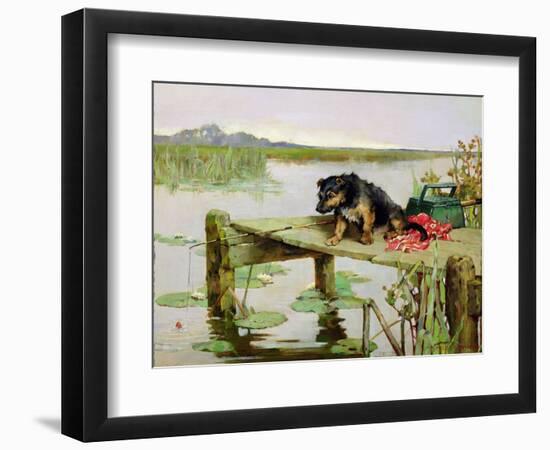 Terrier - Fishing, C.1890-Philip Eustace Stretton-Framed Giclee Print