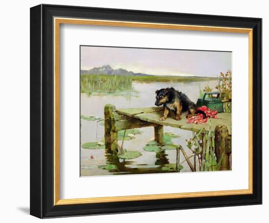 Terrier - Fishing, C.1890-Philip Eustace Stretton-Framed Giclee Print