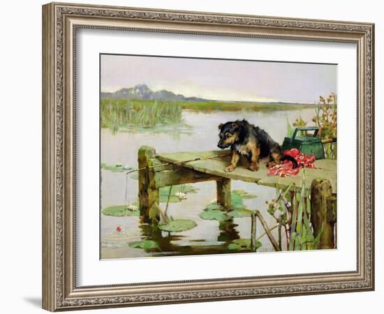 Terrier - Fishing, C.1890-Philip Eustace Stretton-Framed Giclee Print