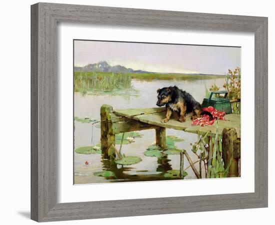 Terrier - Fishing, C.1890-Philip Eustace Stretton-Framed Giclee Print