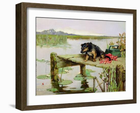 Terrier - Fishing, C.1890-Philip Eustace Stretton-Framed Giclee Print