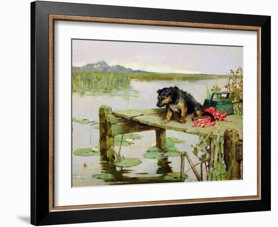 Terrier - Fishing, C.1890-Philip Eustace Stretton-Framed Giclee Print