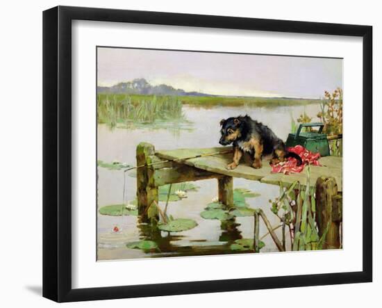 Terrier - Fishing, C.1890-Philip Eustace Stretton-Framed Giclee Print