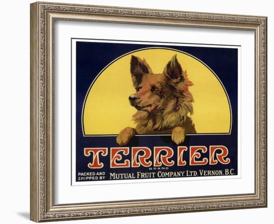 Terrier Label-null-Framed Giclee Print