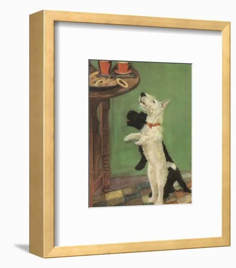 Terrier Trouble V-null-Framed Art Print