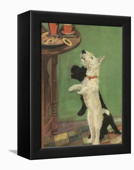 Terrier Trouble V-null-Framed Stretched Canvas