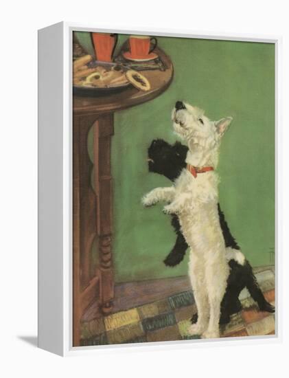 Terrier Trouble V-null-Framed Stretched Canvas