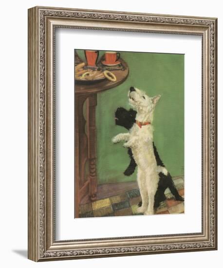 Terrier Trouble V-null-Framed Art Print