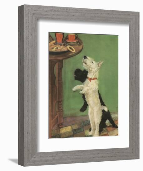 Terrier Trouble V-null-Framed Art Print