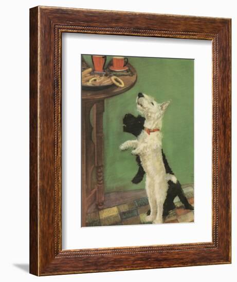 Terrier Trouble V-null-Framed Art Print