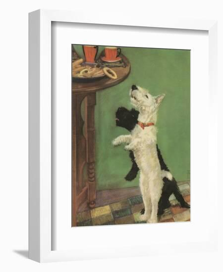 Terrier Trouble V-null-Framed Art Print