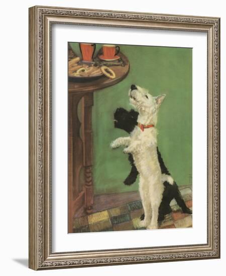 Terrier Trouble V-null-Framed Art Print