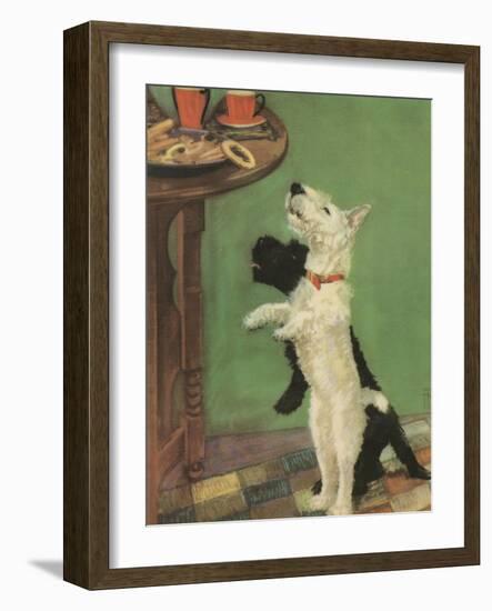 Terrier Trouble V-null-Framed Art Print