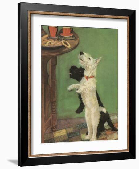 Terrier Trouble V-null-Framed Art Print