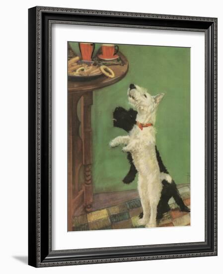 Terrier Trouble V-null-Framed Art Print