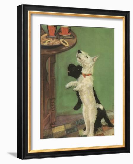 Terrier Trouble V-null-Framed Art Print