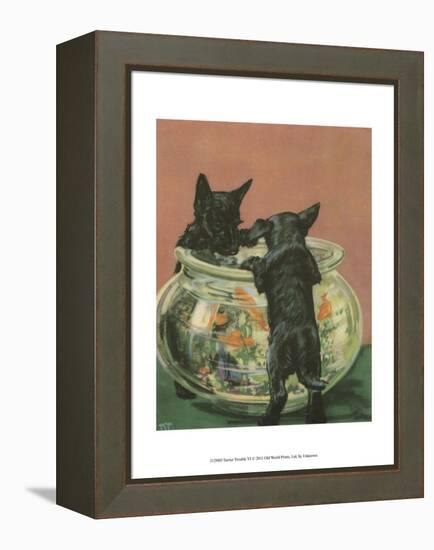 Terrier Trouble VI-null-Framed Stretched Canvas