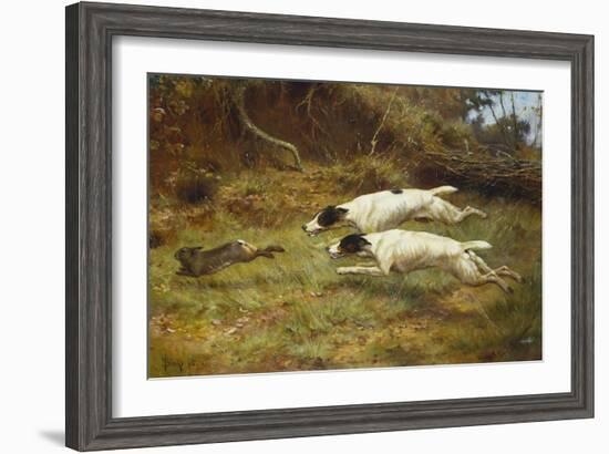 Terriers on a Hare-Thomas Blinks-Framed Giclee Print