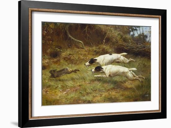 Terriers on a Hare-Thomas Blinks-Framed Giclee Print