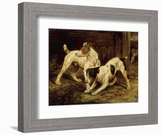 Terriers with a Caged Ferret, 1875-null-Framed Giclee Print