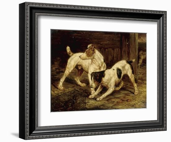 Terriers with a Caged Ferret, 1875-null-Framed Giclee Print