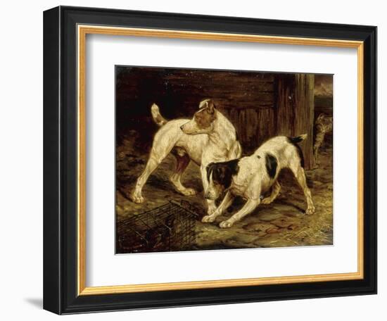 Terriers with a Caged Ferret, 1875-null-Framed Giclee Print