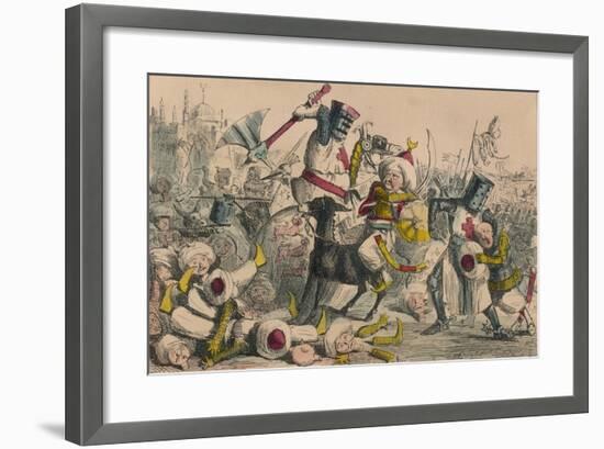 Terrific Combat Between Richard Coeur De Lion and Saladin, 1850-John Leech-Framed Giclee Print