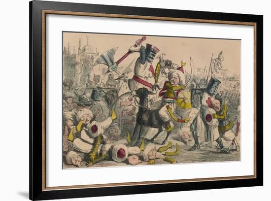 Terrific Combat Between Richard Coeur De Lion and Saladin, 1850-John Leech-Framed Giclee Print