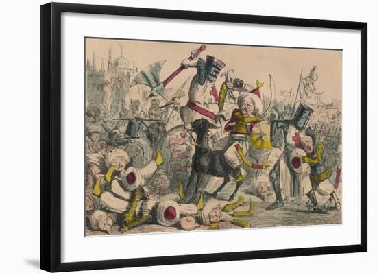 Terrific Combat Between Richard Coeur De Lion and Saladin, 1850-John Leech-Framed Giclee Print