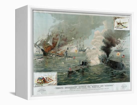 Terrific Engagement Between the "Monitor" and "Merrimac"-null-Framed Premier Image Canvas