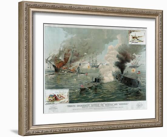 Terrific Engagement Between the "Monitor" and "Merrimac"-null-Framed Giclee Print