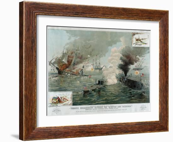 Terrific Engagement Between the "Monitor" and "Merrimac"-null-Framed Giclee Print