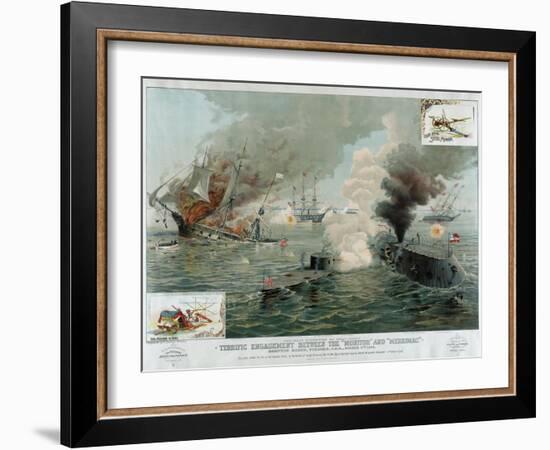 Terrific Engagement Between the "Monitor" and "Merrimac"-null-Framed Giclee Print