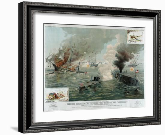 Terrific Engagement Between the "Monitor" and "Merrimac"-null-Framed Giclee Print