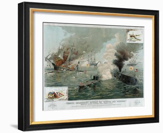 Terrific Engagement Between the "Monitor" and "Merrimac"-null-Framed Giclee Print