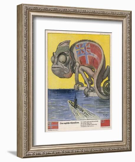 Terrified by German U-Boats the English Pretend to be Neutral-Franz Juttner-Framed Art Print