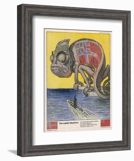 Terrified by German U-Boats the English Pretend to be Neutral-Franz Juttner-Framed Art Print