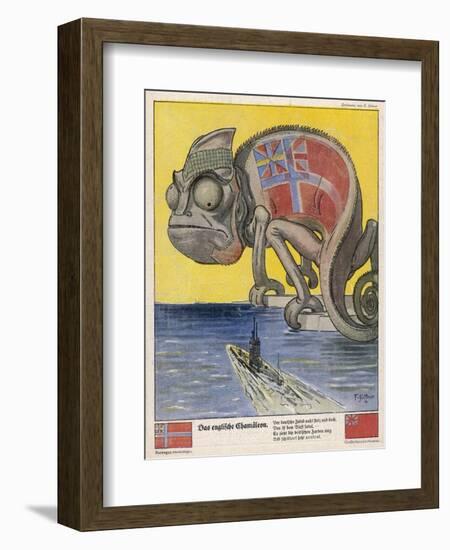 Terrified by German U-Boats the English Pretend to be Neutral-Franz Juttner-Framed Art Print