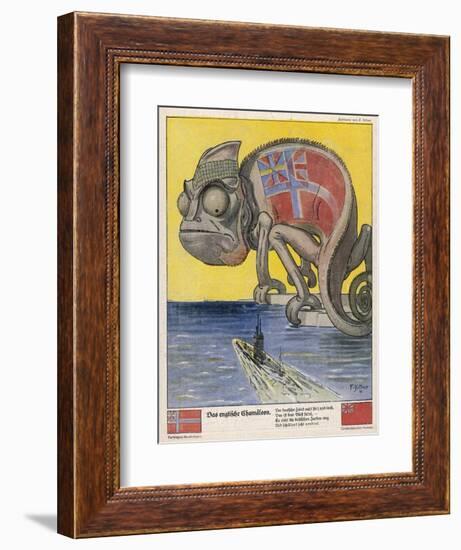 Terrified by German U-Boats the English Pretend to be Neutral-Franz Juttner-Framed Art Print