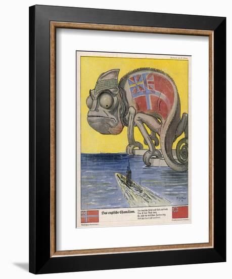 Terrified by German U-Boats the English Pretend to be Neutral-Franz Juttner-Framed Art Print