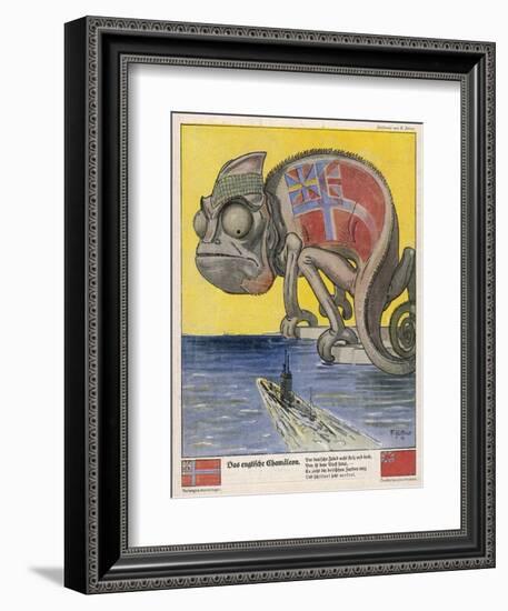 Terrified by German U-Boats the English Pretend to be Neutral-Franz Juttner-Framed Art Print