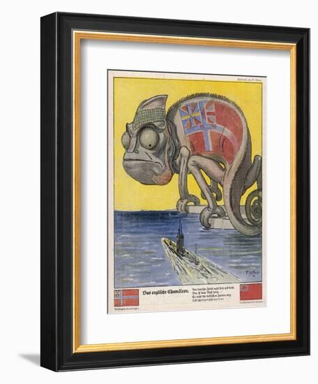 Terrified by German U-Boats the English Pretend to be Neutral-Franz Juttner-Framed Art Print