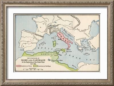 Territories Of Rome And Carthage At The Outset Of The Punic Wars 264 Giclee Print Art Com
